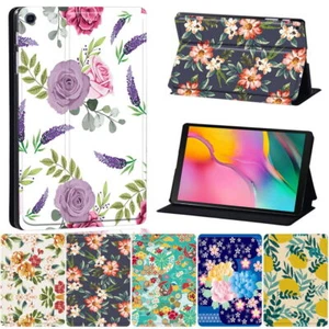 Funda con Soporte de Cuero PU Flor para Samsung Galaxy Tab A7/A8/A9/A9 Plus + Pluma - Imagen 1 de 24