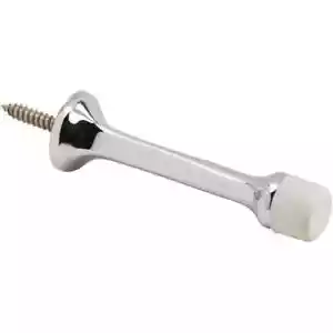 4, NEW POLISHED CHROME 3-1/8" RIGID BASE DOOR STOP with Rubber Tip IVES-61MB26 - Picture 1 of 5