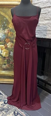 Винтажный Fredrick's Голливуда темно-бордовый макси платье обтяжку Джерси Y2K размер 8 - Изображение 1 из 4