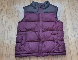 Gymboree Puffer Vest Maroon & Brown Size 5/6 - Picture 1 of 4