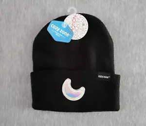 Cozy Zone Trendy Beanie Mädchen Jugend Strickmütze One Size SILVER CRESCENT MOON - Bild 1 von 5