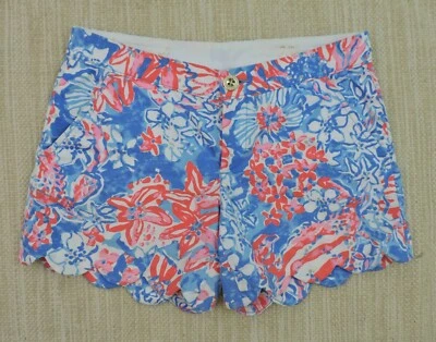 Pantalones Cortos LILLY PULITZER BUTTERCUP Talla 2 Pop Pop Brillo Multicolor Algodón Vieira Dobladillo Foto 1 de 3