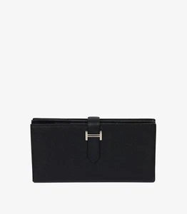 Cartera Hermès Negra Cuero Epsom Oso Doble Plegable - Imagen 1 de 6