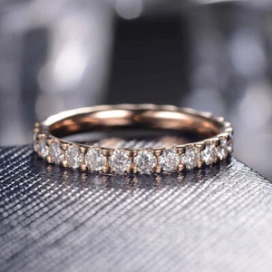 Damen Eternity Memory Ring Memoirering Hochzeit Band Rotgold-Finish Silber Gr 55 - Bild 1 von 6