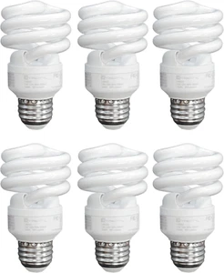 Compact Fluorescent Light Bulbs T2 Spiral, E26 Base, 13W (60W Equivalent), 5000K - Picture 1 of 7