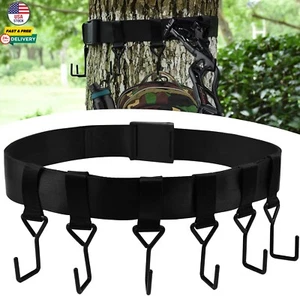 Tree Stand Gear Hanger Heavy Duty Bow Hanger Strap with 6 Metal Bow Hook Outdoor - Picture 1 of 7