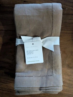 POTTERY BARN Belgian Linen Napkins - Set of 12 - Toffee - NWT - Image 1 of 4