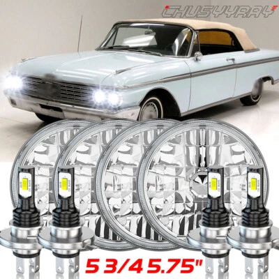 5.75" 5-3/4inch Led Headlights Hi-Lo Sealed Beam Fits Ford Galaxie 500 1962-1974 - Image 1 of 4