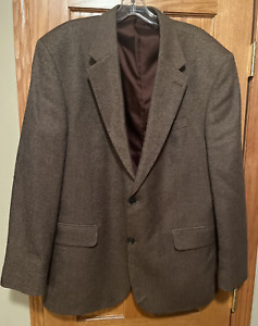 LANDS' END Brown Tweed Blazer Sport Coat Jacket Size 46 Regular  46R Used Nice