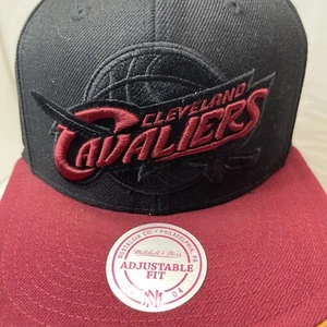 Cleveland Cavaliers Mitchell & Ness Snapback Hat Cap Black HTF Design Color Way - Picture 1 of 17