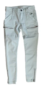 Joie Park Skinny Cropped Stretch Pants Jeans Size 23, Zippers, Mint Blue - Picture 1 of 15