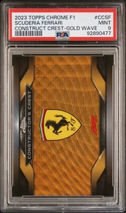 2023 Topps Chrome Formula 1 Scuderia Ferrari Constructors Crest Gold /50 PSA 9 - Picture 1 of 2