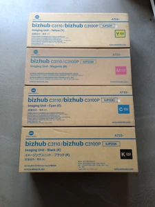 Konica Minolta IMAGING UNITS SET OF FOUR (4) IUP23 K Y M C BIZHUB C3100P 3110P - Picture 1 of 4