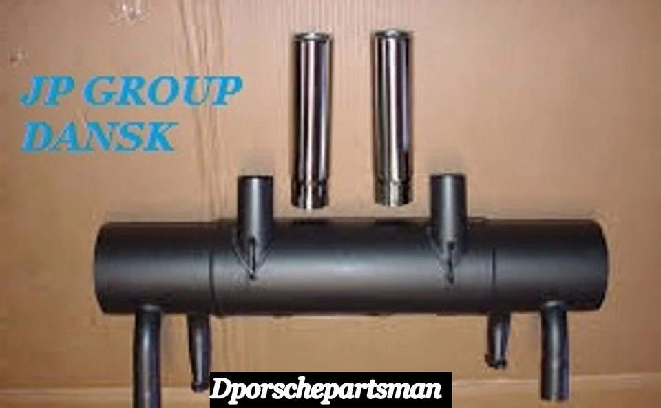 Porsche 356 B / C / SC / 912 Muffler w/ straight 63 mm Dual Center tail Pipes#NS - Image 1 of 1