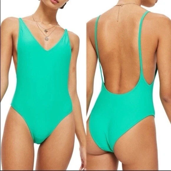 Topshop Green Pamela Swimsuit Teal One-piece Bathing Suit - Image 1 of 1