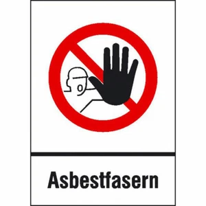 Schild Zutritt für Unbefugte verboten Asbestfasern Gefahrstoffkennzeichnung  - Bild 1 von 1