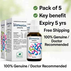 New Life Wormocin Drops (5x30ml) – Homeopathic Deworming Support Fast shipping - Picture 1 of 4
