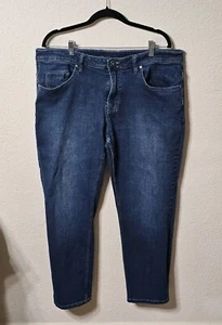 Buffalo Jeans Mens 38x30 Dark Blue Wash Denim Stretch Straight Leg - Picture 1 of 9
