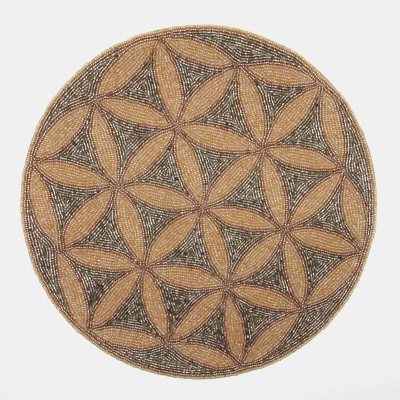 NICOLE MILLER BEADED PLACEMATS CHARGERS SET OF 4 BRAND NEW - Image 1 of 4