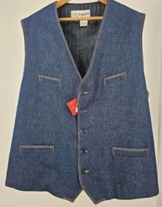 IL CANTO Vest Men's 54R Blue Denim Street Wear Vest Crooked Style!! NWT - Picture 1 of 11