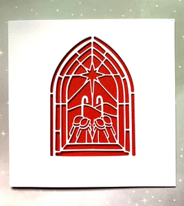 CHRISTMAS CARD BLANKS X 6 WITH ENVELOPES..SHEPHERDS APERTURE. ..15 x 15cm - Picture 1 of 3