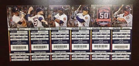 2015 Astros Un Used Season Ticket stub HR Game YOU PICK Correa Altuve Keuchel Cover