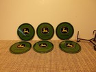 John Deere Tractor Set of 6 Coasters Metal with Cork Back 3 1/2"
