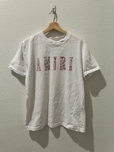 AUTHENTIC Amiri Bandana Red White Tee Size XL - Picture 1 of 7