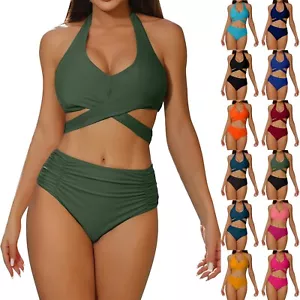 Sexy Womens Bikini Set Two-Piece Swimsuit with Chest Pad Tummy Control Swimsuits - Picture 1 of 51