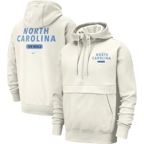 Men's Nike UNC North Carolina Tar Heels Team Stack Club Half-Zip Hoodie Medium Cover