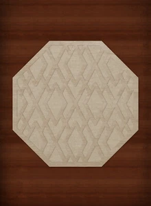 Ivory Diamond Lines Criss-Cross Bordered Transitional Area Rug Geometric DV1 - Picture 1 of 35