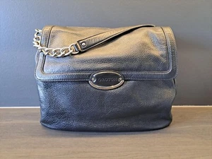 Oroton Black Leather Shoulder Bag - Picture 1 of 8