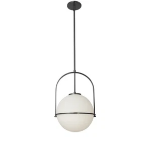 Dainolite Paola 1 Light 121P Pendant, Black/White Opal - PAO-121P-MB - Picture 1 of 1