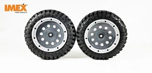 IMEX K-Rock Tires w/ Pluto Beadlock Rims (Gun Metal/SIlver)1 Pair of Front Tires - Picture 1 of 8