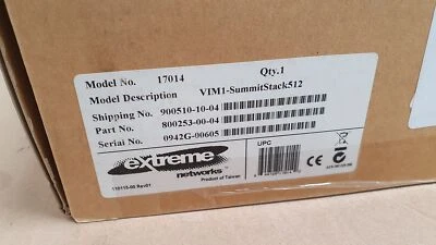 NEW Extreme Networks VIM1-SummitStack512 Stacking Module 17014 X650-24x X650-24t - Image 1 of 2