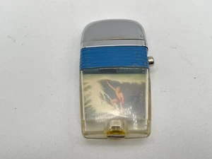 Vintage Scripto Man Surfing Wave Surfer VU-Lighter w/ Blue Band AS-IS - Picture 1 of 11