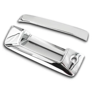 2PC For Chevy GMC Chrome Tailgate Door Handle Cover w/ Keyhole W/o Camera Cutout - Picture 1 of 4