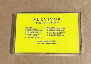 Survivor - Too Hot to Sleep RARE promo advance cassette '88 - Picture 1 of 4