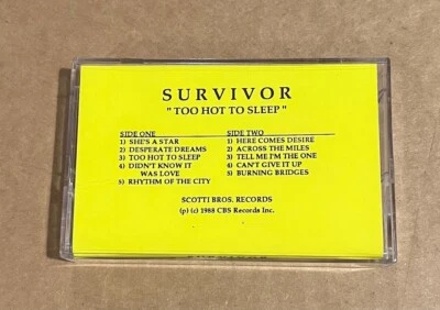 Survivor - Too Hot to Sleep RARE promo advance cassette '88 - Image 1 of 4