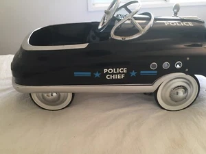 Vintage Police Chief Pedal Car Ride On Toy Cyclops Comet Heavy Pressed Metal - Picture 1 of 17
