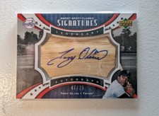 2007 Upper Deck Sweet Spot Classic Signatures Bat Tony Oliva AUTO /75 NO FADING