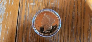 Moneda Doble Águila Libertad Chapada en Oro 1870 $20 Casa de la Moneda de Coleccionista Nacional - COPIA - Imagen 1 de 2
