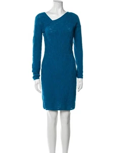 NWT M MISSONI Asymmetrical Shoulder Knit Dress Lined Sheath Y2K Women's Size 4 - Picture 1 of 15