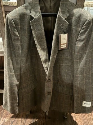 Abrigo deportivo a medida Haggar nuevo con etiquetas. Ajuste clásico. Negro, verde, naranja. 50 R. Foto 1 de 4