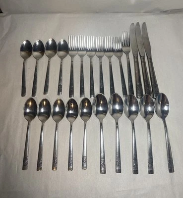 Gorham 25 piezas. Juego de cubiertos de acero inoxidable clásico vintage Foto 1 de 4