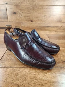 Vtg Florsheim Royal Imperial  Burgundy Calf Leather Loafer Shoes Wide Size 9 E - Picture 1 of 18