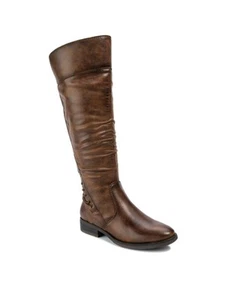 BARETRAPS Womens Brush Brown Laced Averil Round Toe Block Heel Riding Boot 7 M - Picture 1 of 6