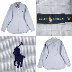 Polo Ralph Lauren Shirt Oxford Button Down Mens Size 16.5 Large Blue LS - Picture 1 of 10