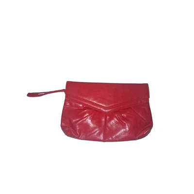 Bolso de mano vintage hecho en Taiwán años 80 retro rojo sin asas Wrislet imitación cuero Foto 1 de 4