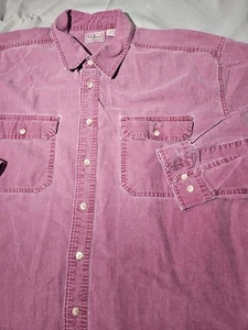Vintage LL Bean Shirt Mens XL Red Chambray Button Outdoor Flap Pocket Preppy - Picture 1 of 13